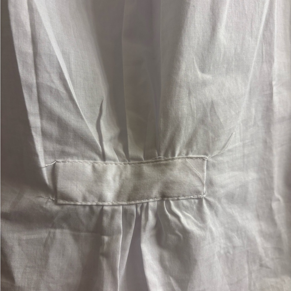 Ellie Tahari White Ruffled Neck and Sleeves Cotton Blouse - Picture 4 of 7